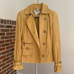 Worth Pale Mustard Yellow/Dark Beige 100% Leather